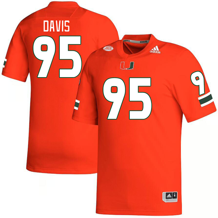 Men #95 Thomas Davis Miami Hurricanes College Football Jerseys Stitched-Orange
